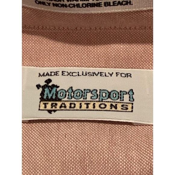 NASCAR Men’s Pink Long Sleeve Button Down Shirt by Motorsport Traditions Size L - Picture 2 of 9